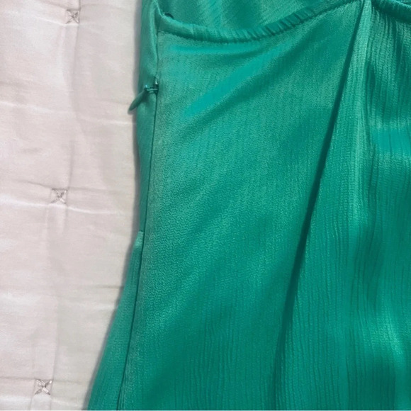 Zara Kelly Green Knotted Slip Dress Size Small - Picture 5 of 10